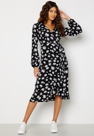 BUBBLEROOM Milia wrap dress Black / Patterned 34