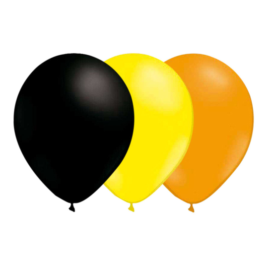 Ballongkombo Svart/Ljusgul/Mandarin - 15-pack