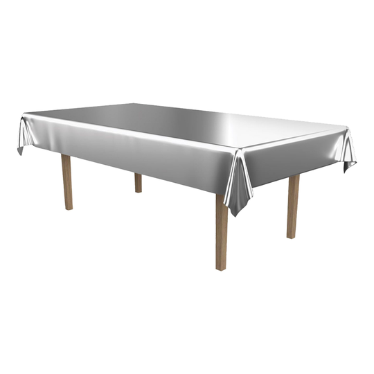 Bordsduk i Plast Silver Metallic