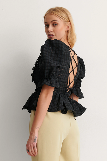 NA-KD Boho Blus - Black