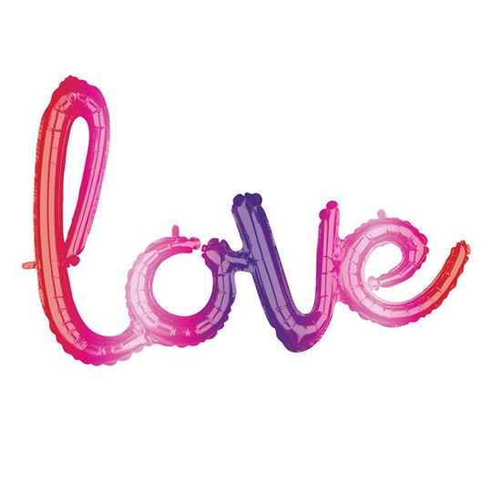 Folieballong - Ombre Love - Rosa/Lila