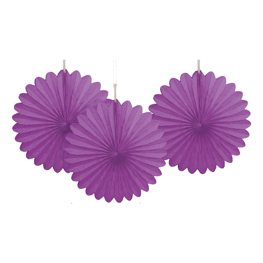 Pappersfjädrar Lila Mini Hängande Dekoration - 3-pack