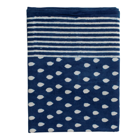 Indigo drop bordsduk blå/vit 170x270 cm