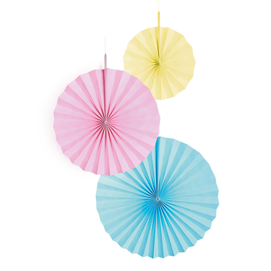 Pappersfjädrar Pasetell - 3-pack