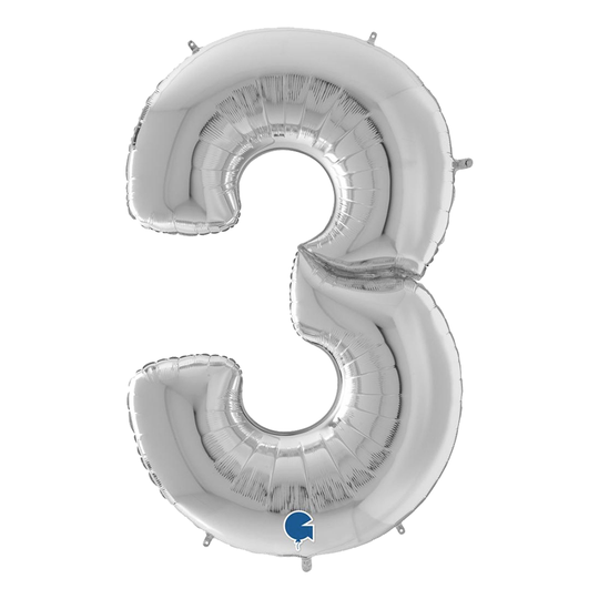 Sifferballong Silver Gigantisk - Siffra 3