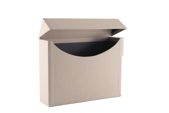Vävklädd arkivbox sand a4