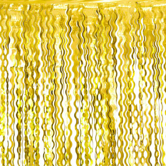Glitterdraperi Swirls Guld Metallic