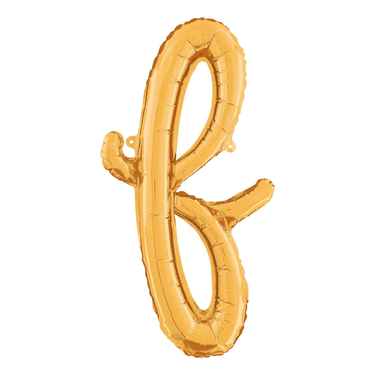 Bokstavsballong Script Guld - Bokstav F