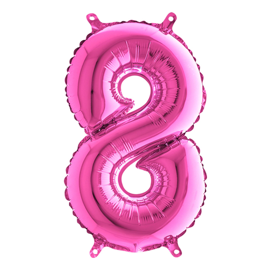 Sifferballong Mini Rosa Metallic - Siffra 8