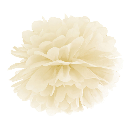 Pom Pom Vaniljvit Hängande Dekoration - 25 cm