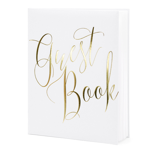 Gästbok - Vit/Guld