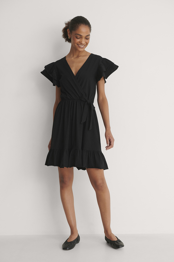 Trendyol Miniklänning Med Volanger - Black