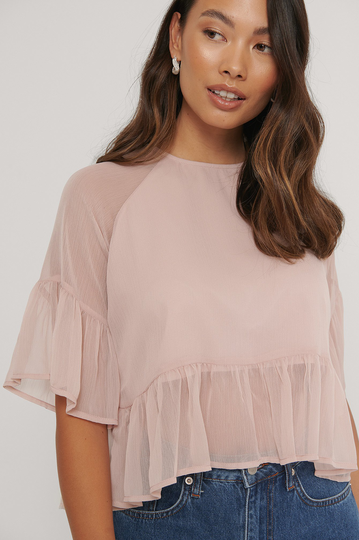 NA-KD Boho Blus - Pink
