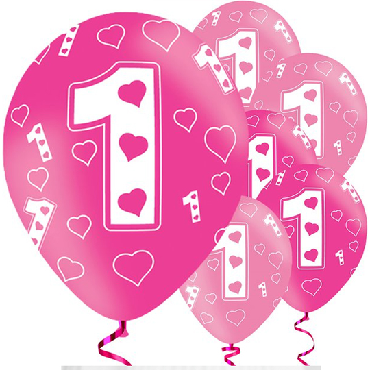 Ballonger - No 1 - Rosa/Hjärtan