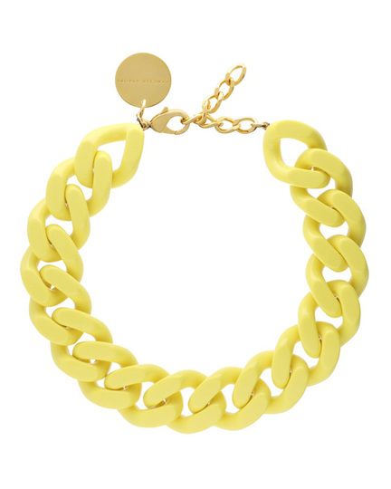 Halsband big flat chain gul