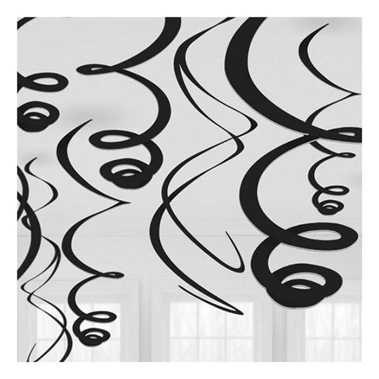 Swirls Svart Hängande Dekoration