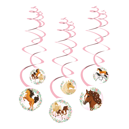 Swirls Hängande Dekoration Hästar - 6-pack
