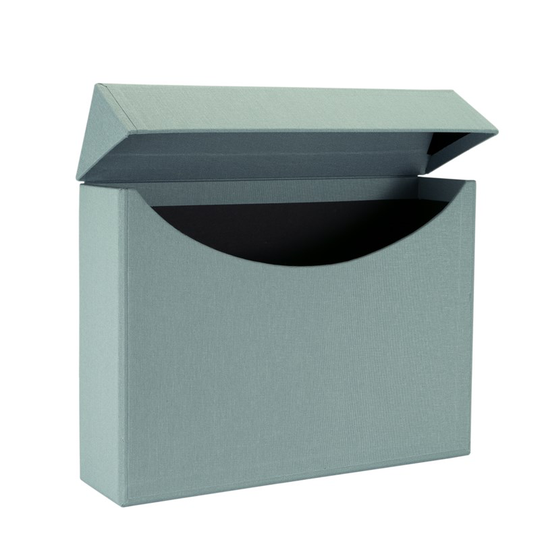 Vävklädd arkivbox ljusgrön a4