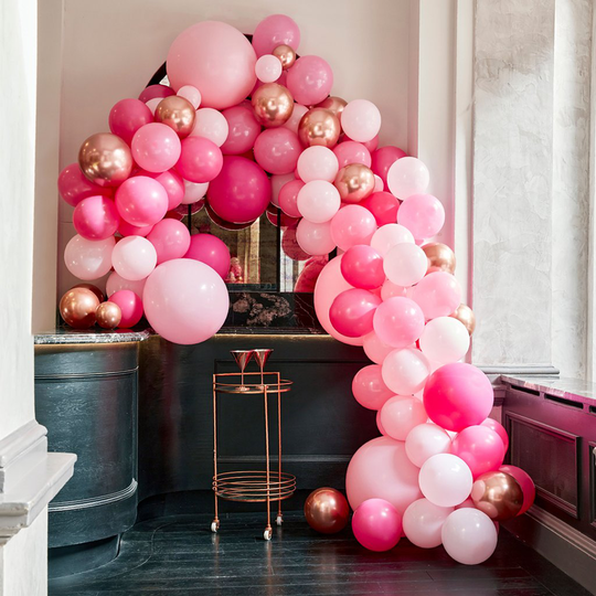 Ballongbåge - Lyx - Ljusrosa/Hot Pink/Roséguld