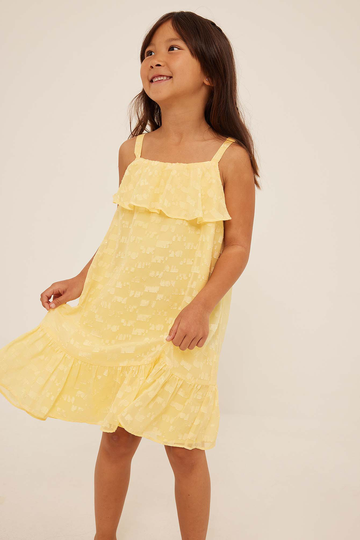 Dani Pavlica x NA-KD Miniklänning med volangdetalj - Yellow