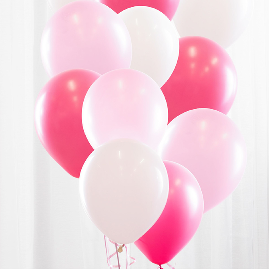 Ballongbukett Babyrosa