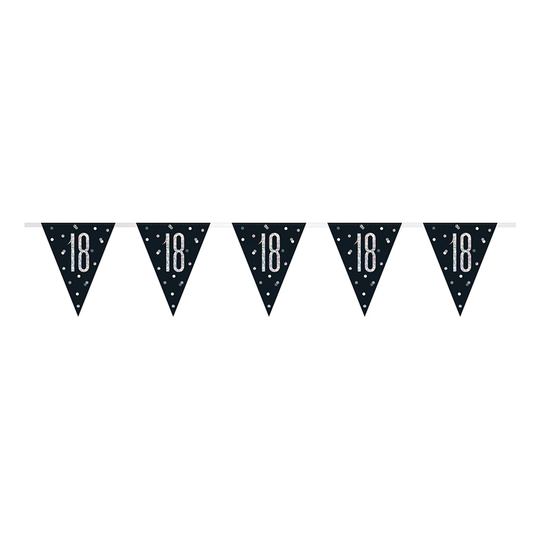 Girlang 18 Svart/Silver Glitter - 274 cm
