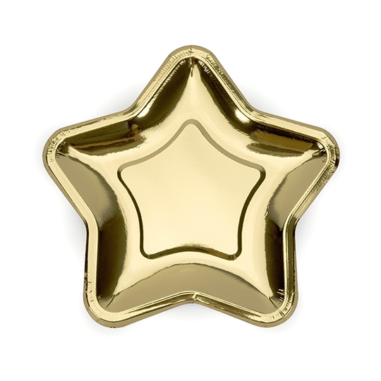 Små tallrikar - Stjärna - Guld