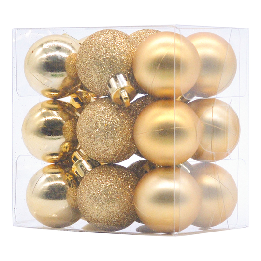 Julgranskulor Runda Guldmix - 18-pack