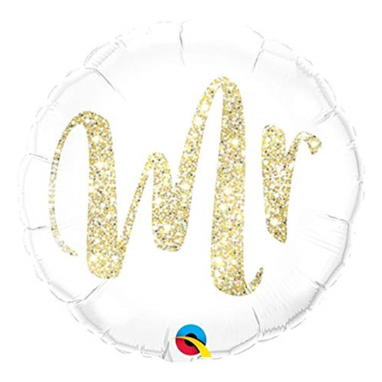 Folieballong Rund Mr Glitter Guld