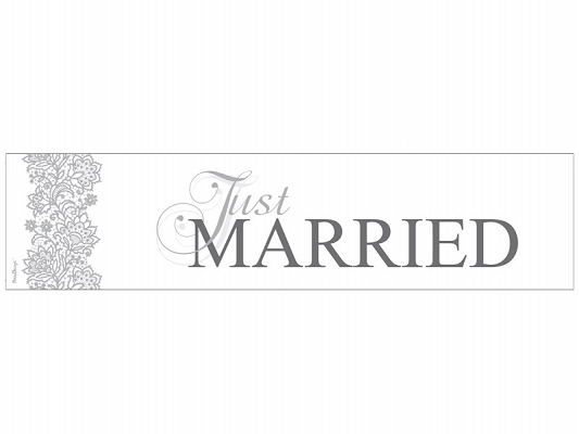 Nummerplåt - Just Married - Vit