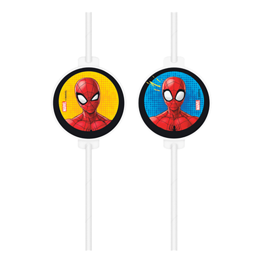 Papperssugrör Spiderman - 4-pack