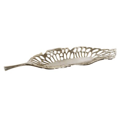 Bordsdekoration DKD Home Decor Gyllene Aluminium Modern Löv av en växt (67 x 22 x 4 cm)