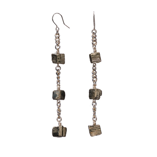 Örhängen longing shiny pyrite silver
