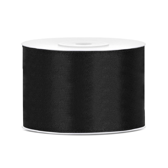 Satinband Svart - 50 mm x 25 m