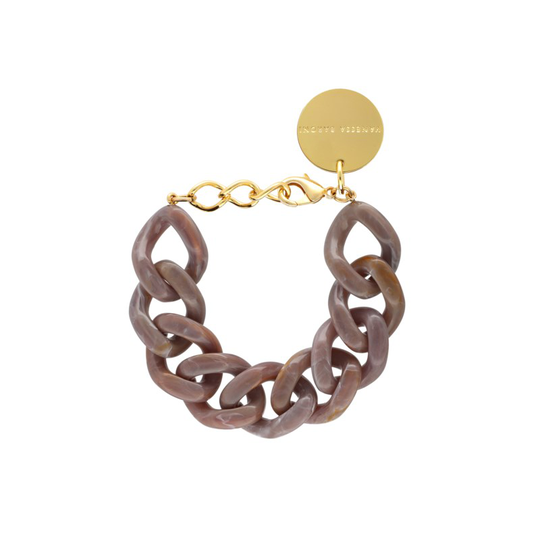 Armband flat chain taupe marble