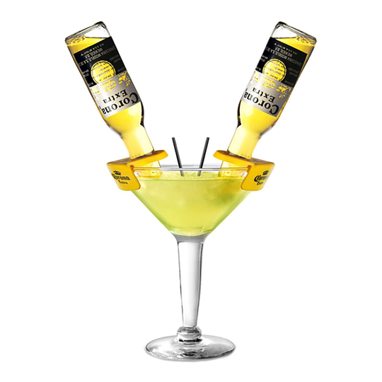 Stort Martiniglas med Corona Flaskhållare