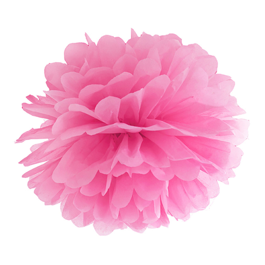 Pom Pom Rosa Hängande Dekoration - 25 cm