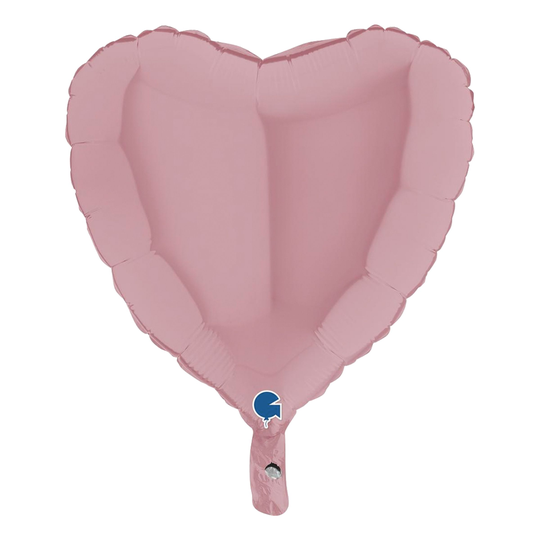 Folieballong Hjärta Matt Pastellrosa - 46 cm