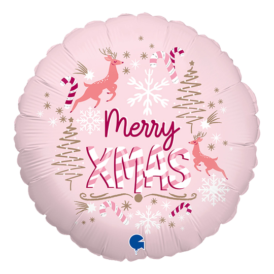 Folieballong Rosa X-Mas - 45 cm