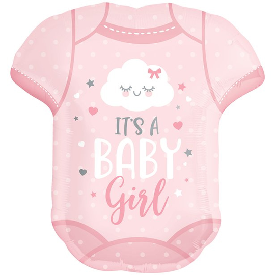 Folieballong - Babybody - Ljusrosa