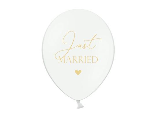 Ballonger - Just Married - Vit/Guld