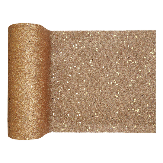 Bordslöpare Tjock Roséguld Glitter