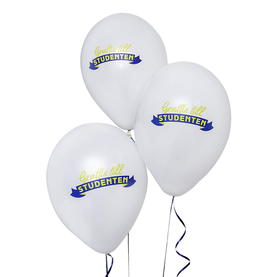 Ballonger Grattis till Studenten - 10-pack