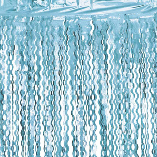 Glitterdraperi Swirls Turkos Metallic