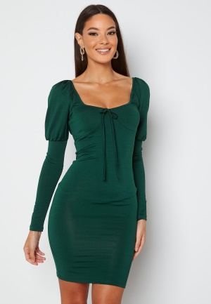 Chiara Forthi Moe puff sleeve dress Emerald green M