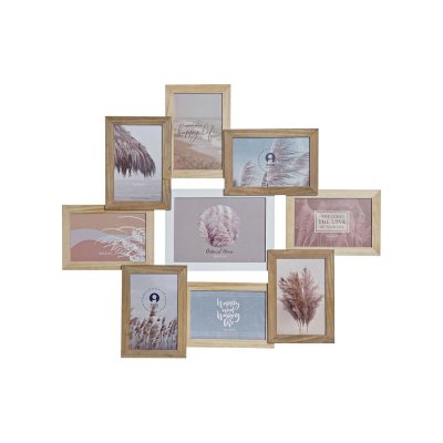 Fotoram DKD Home Decor S3024211 Glas Naturell Brun Trä MDF Boho (58 x 2 x 50 cm) (12 antal)