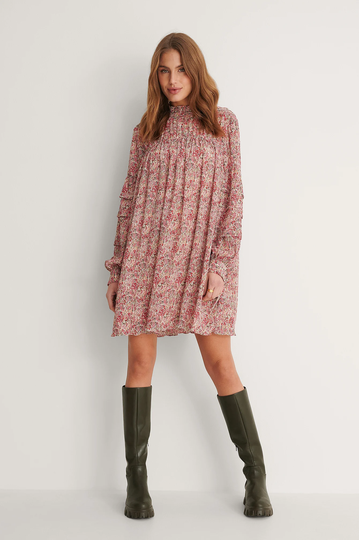NA-KD Boho Klänning Med Blommigt Tryck Och Struktur - Flower
