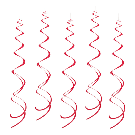 Swirls Röd Hängande Dekoration - 8-pack