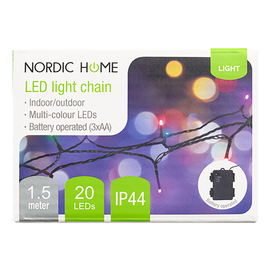 LED Ljusslinga Flerfärgad Kort