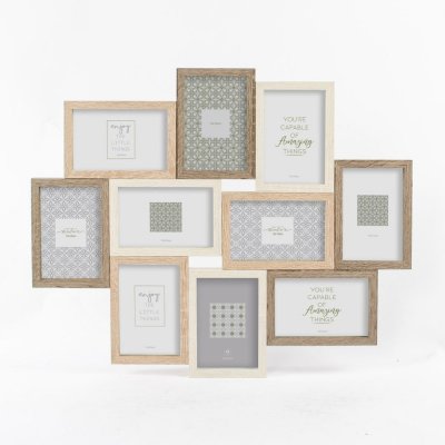 Fotoram DKD Home Decor Naturell Trä Multicolour Boho (56 x 2 x 37,5 cm)